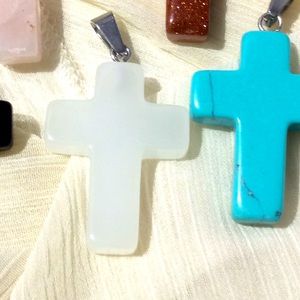Opalite shaped Cross